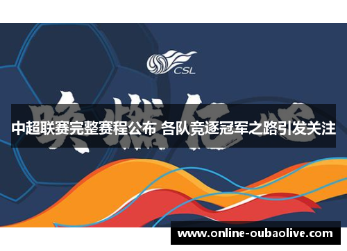 中超联赛完整赛程公布 各队竞逐冠军之路引发关注