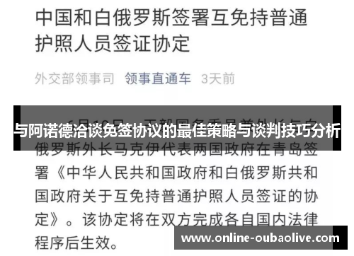 与阿诺德洽谈免签协议的最佳策略与谈判技巧分析